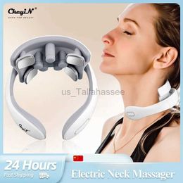 Oreillers de massage pour le cou CkeyiN Masseur électrique à impulsions basse fréquence pour le dos et le cou Masseur de muscles cervicaux à vibrations pour soulager la douleur et la relaxation 240322