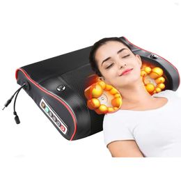 Masseren Nek Pillowws Elektrische Hoofd Ontspanning Massage Kussen Terug Verwarming Kneden Infrarood Therapie Shiatsu Massager 230627