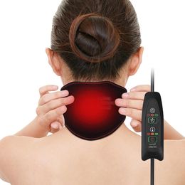 Almohadillas de masaje para el cuello Almohadilla de calefacción eléctrica Envoltura calentada Alivio del dolor alimentado por USB Rigidez Cuidado de la salud Masajeador 230821