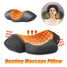 Oreillers de massage pour le cou, masseur électrique, oreiller Cervical, compresse, Vibration, Traction du cou, relaxation, sommeil, oreiller en mousse à mémoire de forme, soutien de la colonne vertébrale 231218