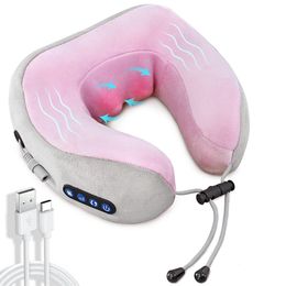 Masajeador de cuello Almohadas Masajeador de cuello eléctrico con calor Grano de amasado profundo 3D para el alivio del dolor de hombro de cuello Masajeador de almohada de cuello inalámbrico recargable 230615