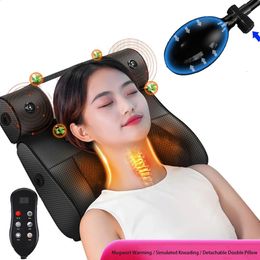 Masajeador de cuello Pillowws Cuello eléctrico Relajación Cabeza Masaje Almohada Espalda Calefacción Amasamiento Terapia infrarroja Shiatsu AB Almohada Masajeador 231115