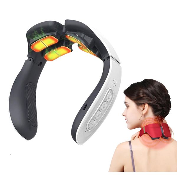 Massage Cervical Pillowws Massage cervical intelligent électrique du cou Machine de massage thermique à 8 têtes pour les soins de santé du cou si l'instrument de massage du cou traite la douleur 230828