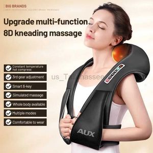 Nekkussen masseren Elektrische Shiatsu Kneden Nekmassage Sjaal U-vorm Verwarmde nekschouder Cervicale stimulator Auto Thuis Trapezius Spierstimulator 240322