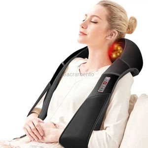 Massaging Neck Pillowws Elektrische schoudermassager voor Shiatsu Back Neck Body InfraredHeated Kneading Car Home Massage 240323