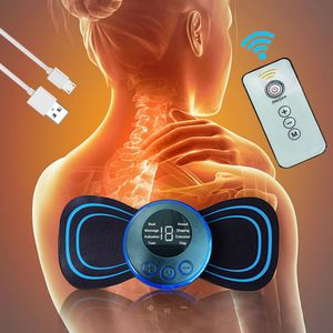 Massaging Neck Pillowws EMS Mini Portable Electric Pulse Neck Massager Cervical Back Muscle Pain Relief Tool Shoulder Leg Body Massage Relax Cushion 230822