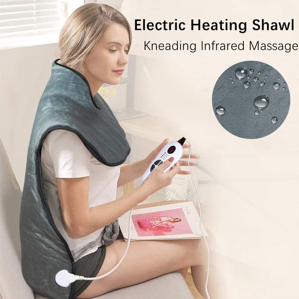 Masajeador de cuello Pillowws Calefacción Masajeador Mantón Manta eléctrica para el cuerpo para espalda Cervical Hombros Cintura Shiatsu Amasamiento Masaje infrarrojo 230412