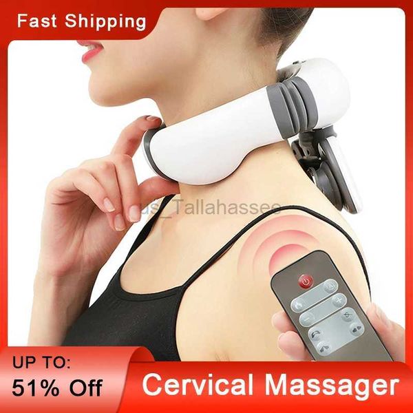 Oreillers de massage cervical Massage magnétique du cou Machine électrique de Shiatsu à impulsion Ostéochondrose cervicale Physiothérapie Masseur basse fréquence Soulagement de la douleur 240322