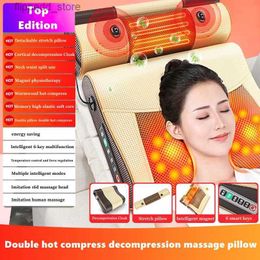 Masajeador de cuello Pillowws Masaje Almohada Calor Eléctrico Cervical Saludable Cuerpo Relajación Espalda Cuello Masajeador Cuello Masajeador Eléctrico Coche Masajeador de Pies Silla Q231123