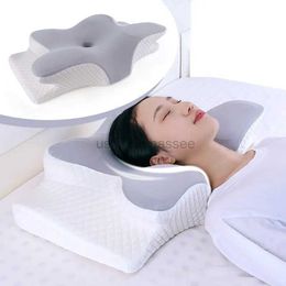 Oreillers de massage en mousse à mémoire de forme, oreiller cervical relaxant à rebond lent, soulagement de la douleur, oreiller orthopédique pour dormir, literie 240322