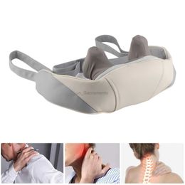 Oreillers de massage Shiatsu pour le cou, le dos, les épaules, avec chaleur apaisante, électrique sans fil, pétrissage 5D des tissus profonds, oreiller de massage du cou sans fil 240323