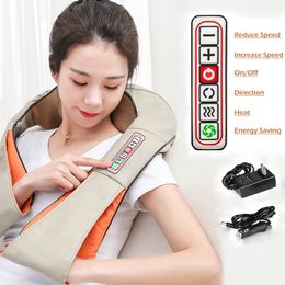 Masajeador de cuello Pillowws Forma de U Masaje eléctrico Mantón 4D Amasamiento Infrarrojo Calentado Shiatsu Cuerpo Hombro Espalda Masajeador Herramienta de cuidado de la salud 230826