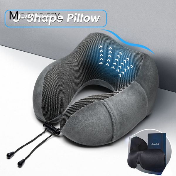 Masaje para el cuello Almohadas en forma de U Espuma viscoelástica Almohadas para el cuello Almohada de viaje suave Masaje para el cuello Almohada para dormir Avión Almohada Cuidado de la salud cervical 230701