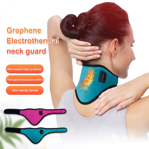 Masajeador de cuello Pillowws USB ajustable calefacción eléctrica Brace vértebra cervical fatiga terapia dolor aliviar correa masaje herramienta de cuidado de la salud 230821