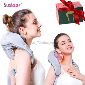 Oreillers de massage sans fil électrique Shiatsu pour le cou et le dos, chaleur apaisante, compresse d'air, pétrissage des tissus profonds, oreiller de Massage, épaule, jambe, corps 240322