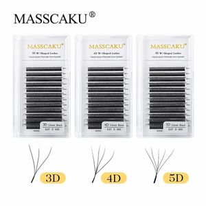 MASSCAKU 12lines Premium Mink 3d 4d 5d 6d Premade Fals False W Forme Soft and Natural Individual Cils Supplies 240407