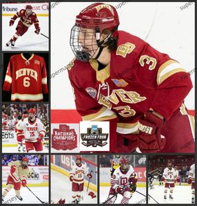 Massimo Rizzo 2024 Champions Denver Pioneers Hockey Jersey Lucas Olvestad Rieger Lorenz Carter King Tristan Broz Casey Dornbach Jared Wright Sam Harris Frozen Four