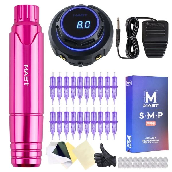 Mast Tattoo Kit P10 Stylo Rotatif Machine Halo Alimentation Cartouches Aiguilles pour Maquillage Permanent SMP