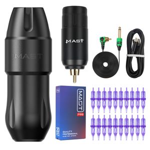 Mast Tour Pro Plus Kit de tatouage sans fil Brushless Motor Pen Batterie Cartouche Aiguilles D3109-12