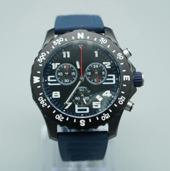 Master Design Men's Watch Japan Quartz Endurance Pro Avenger Chronograph 44 mm Relojes de goma azul 1884 Men relojes Hardex Glass Wallwatches Envio Gratuito Black