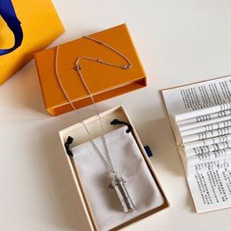 Master ontwerp nieuwe zirkoon zilveren fles brief ketting mannen en vrouwen mode persoonlijkheid Ketting verjaardagscadeau185V