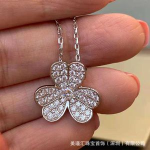 Master Design Vanly Necklace Classic Charm Design For Women Gold Full Diamond Lucky Flower Dames Style Bloemblaadjes Keten X0WK