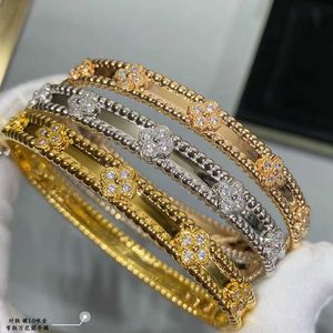 Master conçu exquis rétro Vanlycle Bijoux Bracelet Vgold Clover avec 18 carats à la mode avec Vanley Common