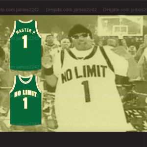 Master P # 1 No Limit Retro Retro Basketball Jersey Men's Cousted Custom de tous les maillots de nom