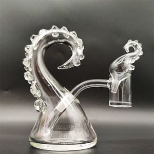 Master Piece Heady Glass Bong 5,2 pouces Octopus Pieds Clear Water Pipe Bubbler 10mm Pipe à fumée Joint femelle avec par et couvercle de capuchon