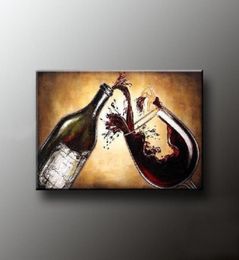 Hoofdkwaliteit handgeschilderde eetkamer olie schilderij wijn schilderij leven canvas foto's op de muur keuken decoratie cadeau t1p8096228072