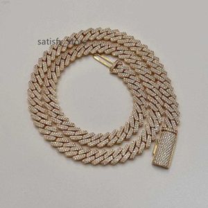 Collier cubain Hip Hop Master Rocks 10 mm 925 Silait Sterling Iced Out Moisanite Cuban Link Chain