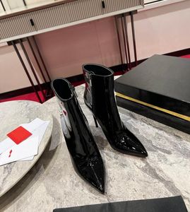 Master's Classic Crafted Women's Boots's Bothots, Lacquer Leather, Cuir authentique, talons hauts minces, talons épais, 10 cm, True Leather supérieur, vraie semelle en cuir 35-42