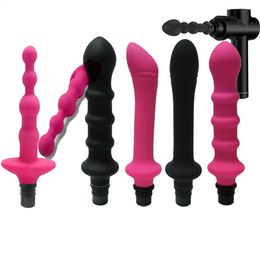 Masturbateur Fascia pistolet adaptateur accessoires tête de Massage à silicone gode jouets sexuels pour femmes vibrateurs pénis 240129