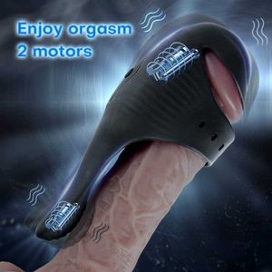 Masturbateur Sex Toy Mâle Pénis Vibrateur avec 10 Vibrations Mains Libres Hommes Jouets pour Hommes Masturbation Boucle Réglable Gland NKWZ