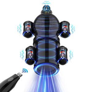 Masturbateurs 5 moteurs Male Ghost Exerciseur Glans Trainer 10 mode vibrateur USB charge masturbation tasse sex toy 230719