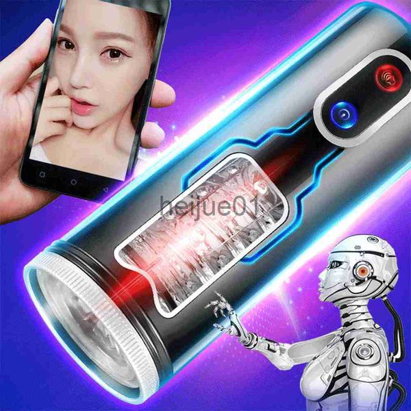 Masturbateurs Automatique Électrique Piston Rotatif Sucker Mâle Fellation Masturbateur Coupe Voix Vagin Gode Vibrateur Sex Toys Pour Hommes Sex Machine x0926