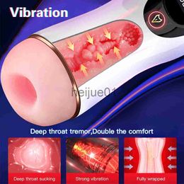 Masturbateurs Automatique Masturbateur Mâle Tasse Sucer Vibration Fellation Réel Vagin Poche Chatte Pénis Oral Sex Machine Jouets Pour Homme Adultes 18+ x0926 x0927