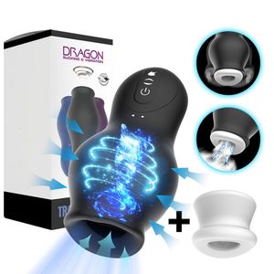 Masturbators Automatische kunstkut zuigen machine mond vagina penis vibrator seksspeeltje masturbatie cup orale sex 230719