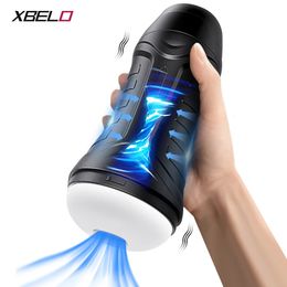 Masturbateurs Masturbateur masculin automatique Vibration Fellation Machine à sucer Silicone Vagin Masturbation Tasse Sex Toys Produits pour adultes pour hommes 231204