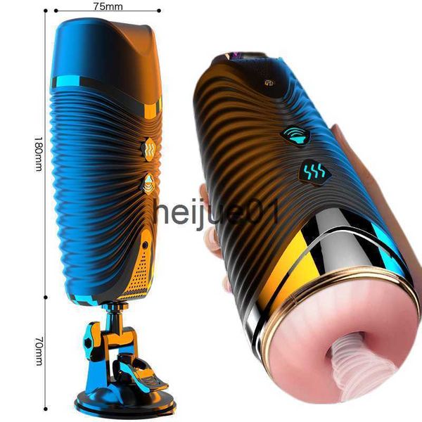 Masturbateurs Automatique Homme Masturbateur Coupe Fellation Vagin Artificiel Vibrateur Chauffage Voix Hommes Pénis Entraîneur Adultes Masturbant Sex Toys x0926