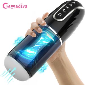 Masturbators Automatic Masturbator for Men Sucking Vibrating Real Pussy Blowjob Machine Male Sex Toy Masturbation Cup Adult Goods 230222