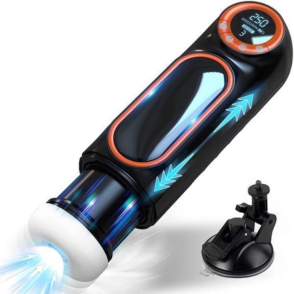 Masturbateurs Masturbateur masculin télescopique automatique Vibration de la chatte Fellation Machine à sucer Masturbation Coupe Sex Toys pour hommes Marchandises pour adultes 18 230801