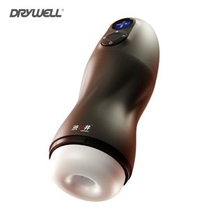 Masturbators Drywell Smart Sex Robot voor mannen Vacuüm Orale seks Zuigen Automatische mannelijke masturbator Verwarming en kreunde volwassen goederen voor mannen 230426