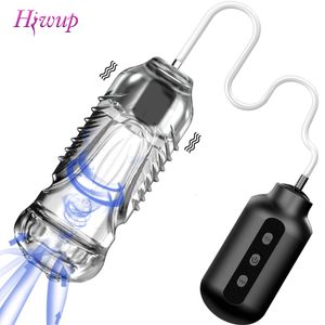 Masturbateurs Électrique Mâle Masturbateur Coupe pour Hommes Sucer Vibrateur Pénis Stimulation Réaliste Vagin Chatte Fellation Oral Adulte Sex Toys Outil 230922