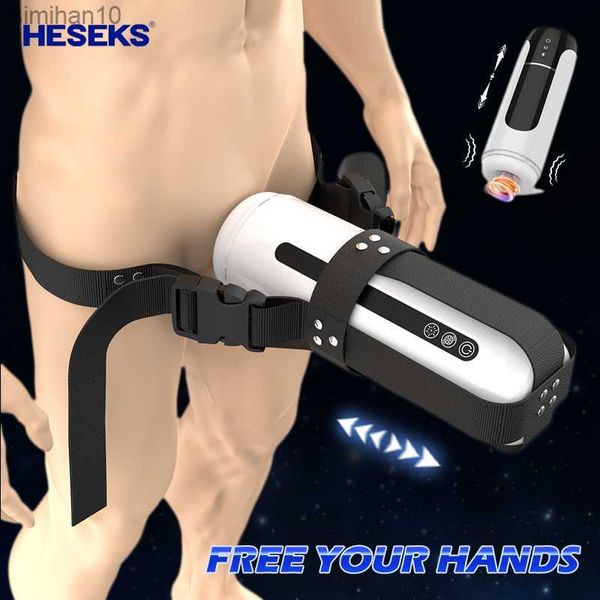 Masturbateurs HESEKS Masturbateur Vagin Automatique Pour Hommes Portable Masseur De Pénis Réglable Male Bowjob Real Sex Robot Sucking Machine 18+ L230518