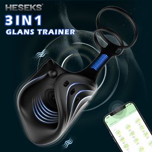 Masturbators HESEKS Kunstkut Penis Training Vibrator met APP Controle Speeltjes voor Mannen Plezier Vibrerende Strokers Eikel Trainer 230728