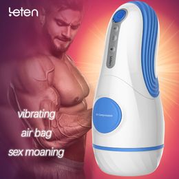 Masturbateurs Leten Masturbateur Vaginal Hanche Automatique Vibrant Suck Sexy Moan 3 Fonction Sex Machine Vibration Adult Sex Toys pour Hommes 230725