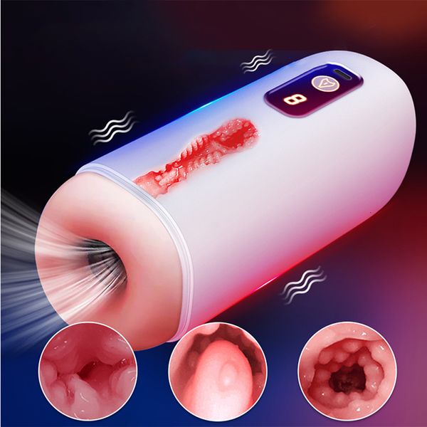 Masturbateurs Mâle Machine À Traire Vibromasseur Vaginal Mâle Automatique Sucer Oral Sex Aircraft Cup Sex Toys Produits Pour Adultes 230524