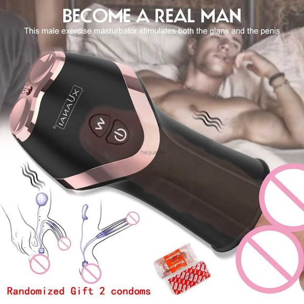 Masturbateurs Pénis masculin Endurance durable Machines de masturbation pour homme Glans Vibromasseurs de traite Stimulateurs d'entraînement gay 12 Mode Sex Toys 18