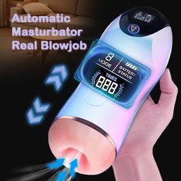 Masturbators Mannelijke seksspeeltje automatische zuigen vibrator mannelijke masturbatie cup echte vaginale cat pocket orale sex penis volwassen winkel 18 230719